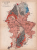 STAFFORDSHIRE antique geological county map by James Reynolds 1864