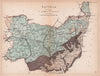 SUFFOLK antique geological county map by James Reynolds 1864