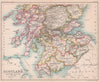 Southern Scotland. BARTHOLOMEW 1893 old antique vintage map plan chart