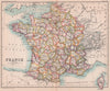 France in departments. BARTHOLOMEW 1893 old antique vintage map plan chart