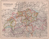 Switzerland in cantons. BARTHOLOMEW 1893 old antique vintage map plan chart