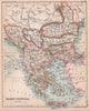 Balkan Peninsula. Greece Turkey in Europe Roumania. BARTHOLOMEW 1893 old map