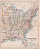 United States Eastern Division. USA. BARTHOLOMEW 1893 old antique map chart