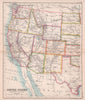 United States Western Division. USA. BARTHOLOMEW 1893 old antique map chart