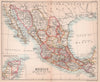 Mexico. Antique map. BARTHOLOMEW 1893 old vintage plan chart