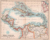 West Indies & Central America. Caribbean. BARTHOLOMEW 1893 old antique map