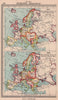 Europe borders in 1914 and 1938. BARTHOLOMEW 1949 old vintage map plan chart