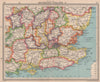South East England. Home Counties. BARTHOLOMEW 1949 old vintage map plan chart