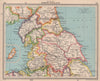 Northern England. Yorkshire. BARTHOLOMEW 1949 old vintage map plan chart