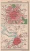 Belgian cities. Brussels & Antwerp. Belgium. BARTHOLOMEW 1949 old vintage map