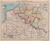 Belgium & North-east France. Hauts-de-France. BARTHOLOMEW 1949 old vintage map