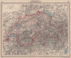 Switzerland in cantons. BARTHOLOMEW 1949 old vintage map plan chart