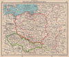 Poland & Czechoslovakia. Showing 1938 & 1945 borders. BARTHOLOMEW 1949 old map