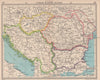 Balkans 1938 & 1945 borders. Romania Hungary Bulgaria Yugoslavia 1949 old map