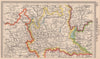 Northern Italy. Lombardy Piedmont. BARTHOLOMEW 1949 old vintage map plan chart