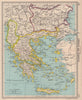 Greece and Albania. Balkans. Bulgaria. BARTHOLOMEW 1949 old vintage map chart
