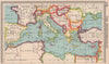 The Mediterranean. Jugoslavia. BARTHOLOMEW 1949 old vintage map plan chart