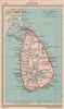 Sri Lanka. Ceylon. BARTHOLOMEW 1949 old vintage map plan chart