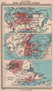 New Zealand Cities. Auckland Wellington Christchurch. BARTHOLOMEW 1949 old map