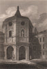 Royal College of Physicians, London. Antique engraved print 1817 old