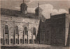 The Hall of Christ's Hospital, Newgate, London. Antique engraved print 1817