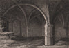 Part of the Priory, St. Mary Overie, Southwark Cathedral. Antique print 1817