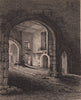 Ancient Gateway, Bermondsey, London. Antique engraved print 1817 old