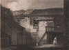 Remains of Winchester Palace, Southwark, London. Antique engraved print 1817