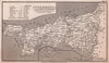 Cornwall antique copperplate county map by Benjamin Pitts Capper 1825 old