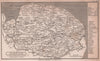 Norfolk antique copperplate county map by Benjamin Pitts Capper 1825 old