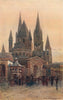 Caen, St. Stephen's church (Abbaye aux Hommes) by Alex Murray. Calvados 1904