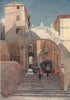 Mentone, old houses by Alexander Murray. Alpes-Maritimes 1904 print