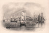 View of Charleston harbour, South Carolina 1863 old antique print picture