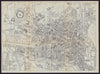 GHENT GENT GAND antique town plan city map. Belgium. BRADSHAW 1892 old