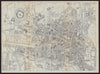 GHENT GENT GAND antique town plan city map. Belgium. BRADSHAW 1892 old