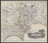NAPLES NAPOLI antique town plan city map. Italy. BRADSHAW 1892 old
