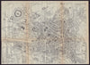 GHENT GENT GAND antique town plan city map. Belgium. BRADSHAW 1893 old