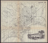 NAPLES NAPOLI antique town plan city map. Italy. BRADSHAW 1893 old