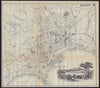 NAPLES NAPOLI antique town plan city map. Italy. BRADSHAW 1893 old