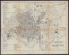 ROME ROMA antique town plan city map. Italy. BRADSHAW 1893 old
