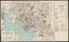 CHRISTIANIA / OSLO antique town plan city map. Norway. BRADSHAW c1898 old