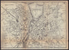 GENEVA GENÈVE GENF antique town plan city map. Switzerland. BRADSHAW c1898