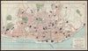 LISBON antique town plan city map. Portugal. BRADSHAW c1898 old