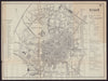 MILAN MILANO antique town plan city map. Italy. BRADSHAW c1898 old