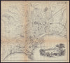 NAPLES NAPOLI antique town plan city map. Italy. BRADSHAW c1898 old