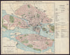 STOCKHOLM antique town plan city map. Sweden. BRADSHAW c1898 old