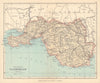 GLAMORGANSHIRE Cardiff Swansea Neath Port Talbot Wales BARTHOLOMEW 1890 map