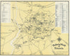 Pictorial map of Nicosia & environs. Vintage town city plan. Cyprus. SABRY 1948
