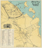 Famagusta & Varosha pictorial map vintage city plan Gazimagusa Cyprus SABRY 1951
