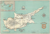 Pictorial map of Cyprus by John Sabry 1951 old vintage plan chart